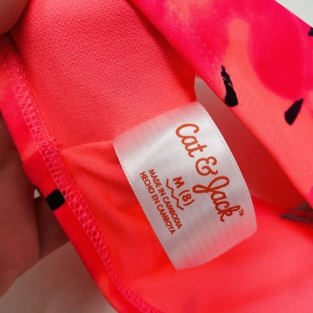 Cat & Jack Youth Girls Medium 8 Watermelon Print Bralette Bikini Top in Pink 150